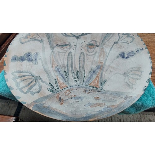 185 - A large reproduction ‘Delft flower pattern’ plate, 49cm (dia)  / All lots are located at Gower Recla... 