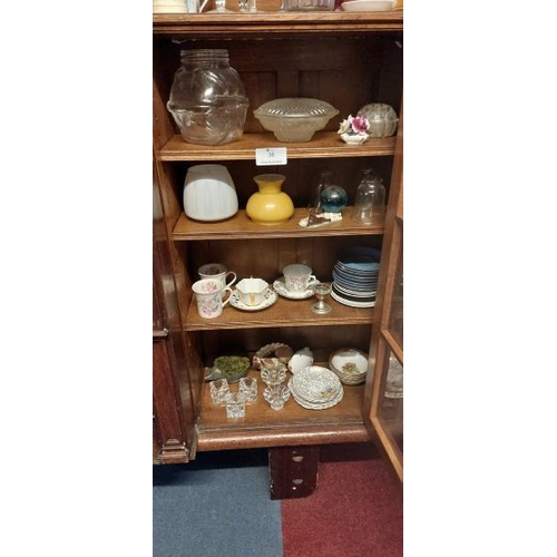 36 - A quantity of assorted bric-a-brac including glassware, bone china, lamp shades, crockery etc.   / A... 