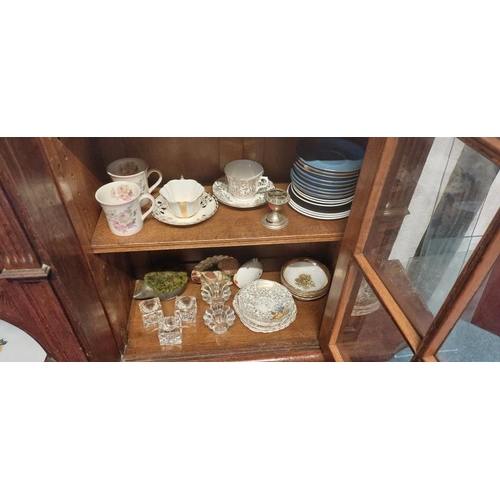 36 - A quantity of assorted bric-a-brac including glassware, bone china, lamp shades, crockery etc.   / A... 