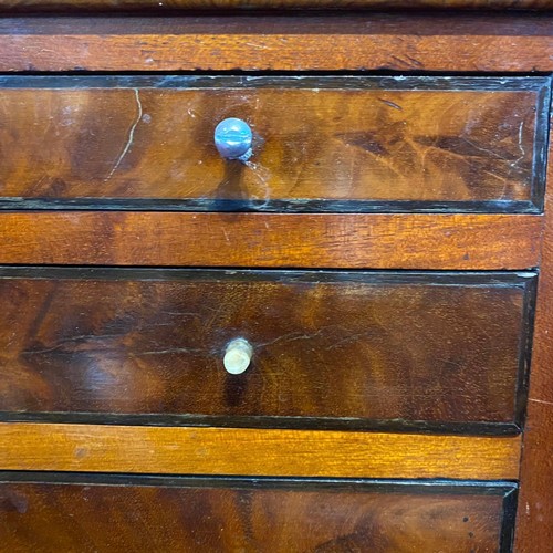 473 - A fine quality 19th century apprentice chest, a miniature set of two over three graduated drawers wi... 