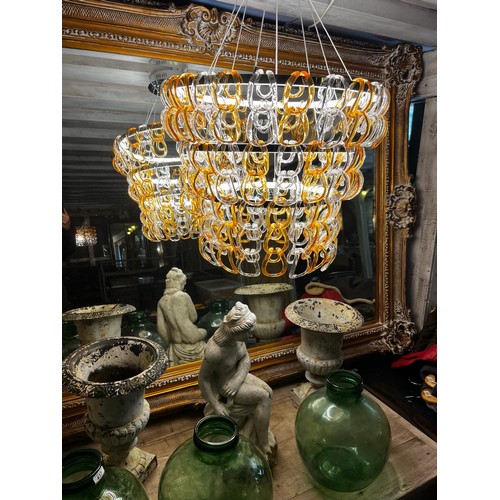 951 - MURANO GLASS CHANDELIER, ORIGINAL STRUCTURE WAS COMMISSIONED BY BVLGARI AND HAVE BEEN CREATED FROM E... 