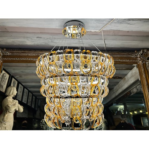 951 - MURANO GLASS CHANDELIER, ORIGINAL STRUCTURE WAS COMMISSIONED BY BVLGARI AND HAVE BEEN CREATED FROM E... 