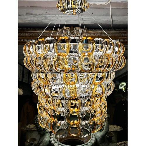 951 - MURANO GLASS CHANDELIER, ORIGINAL STRUCTURE WAS COMMISSIONED BY BVLGARI AND HAVE BEEN CREATED FROM E... 