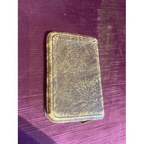 873 - (Property of the Schlaefli Estate), Miniature leather-bound New Testament Bible, carried by Robin Sc... 