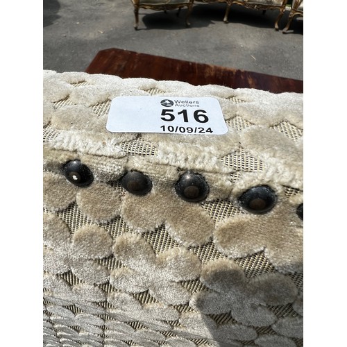 516 - A super king sized upholstered headboard with stud detailing / All lots are located at The Barn, Ham... 