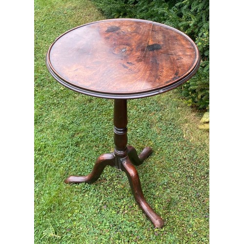 708 - 18th century mahogany circular occasional table on tri-form base, rich colour and patina / All lots ... 