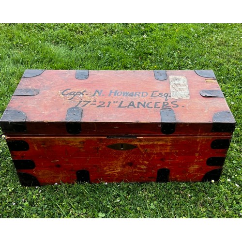 936 - A 19th century military campaign trunk / All lots are located at The Barn, Hampstead Farm, Nr Henley... 