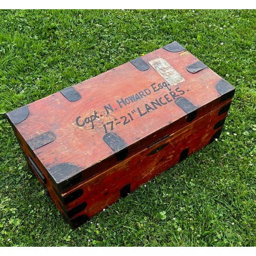 936 - A 19th century military campaign trunk / All lots are located at The Barn, Hampstead Farm, Nr Henley... 