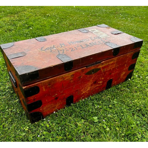 936 - A 19th century military campaign trunk / All lots are located at The Barn, Hampstead Farm, Nr Henley... 