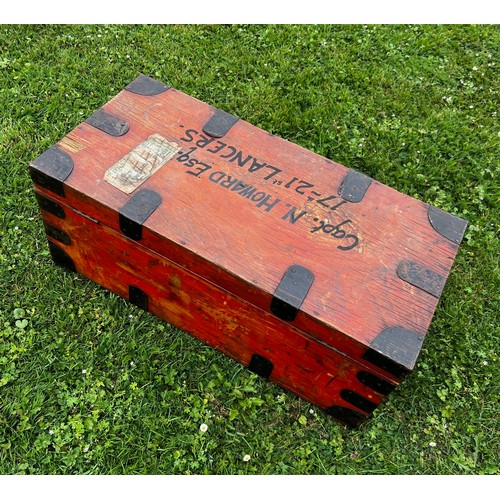 936 - A 19th century military campaign trunk / All lots are located at The Barn, Hampstead Farm, Nr Henley... 