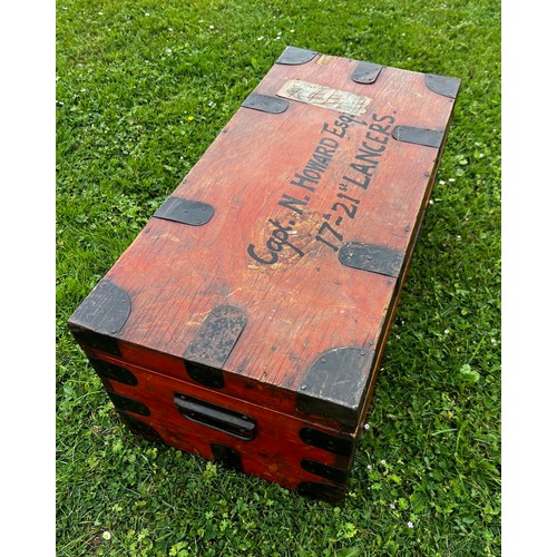 936 - A 19th century military campaign trunk / All lots are located at The Barn, Hampstead Farm, Nr Henley... 