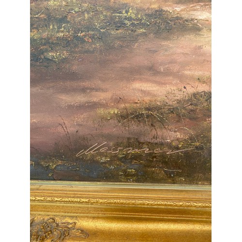 942 - An accomplished oil painting of a countryside scene in ornate gilt frame / All lots are located at T... 