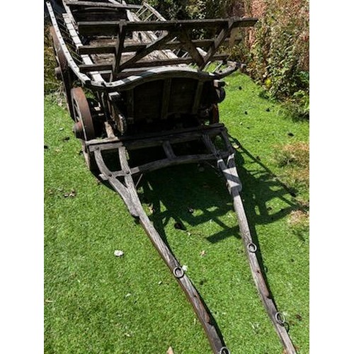 944 - A 20th century hand crafted cart, nicely weathered, perfect display piece / All lots are located at ... 