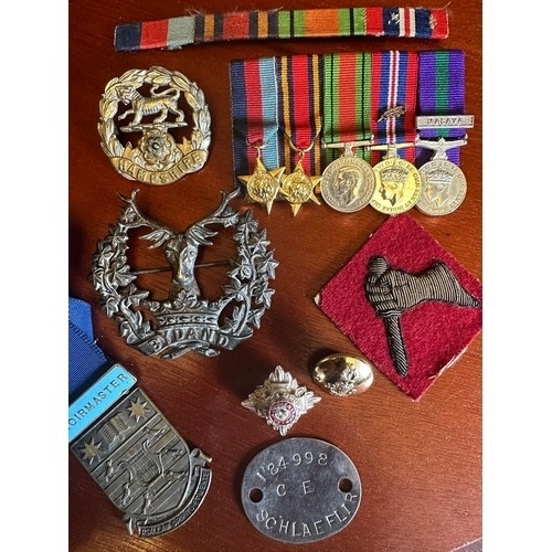 875 - (Property of the Schlaefli Estate), The dress medals, dog tag and personal effects of Major Robin Sc... 