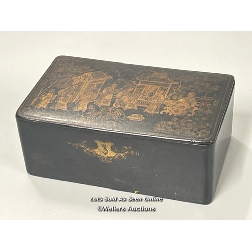 18 - A small Japanese lacquered box, 12 x 4.5 x 7.5cm / AN4