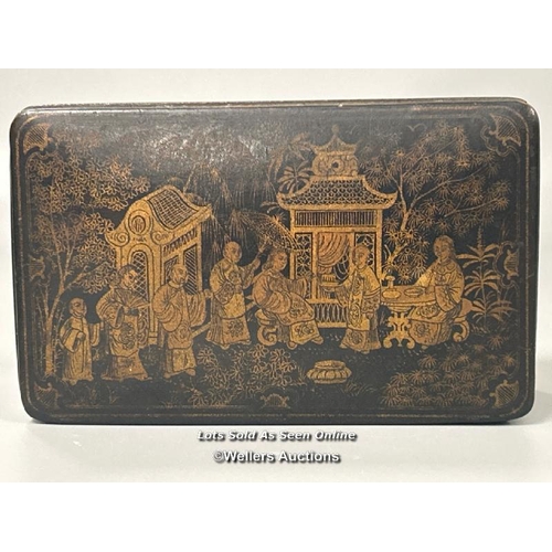 18 - A small Japanese lacquered box, 12 x 4.5 x 7.5cm / AN4