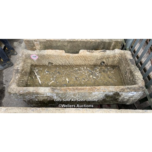 698 - A large gristone quarry trough, 45 h x 170 l x 76cm w