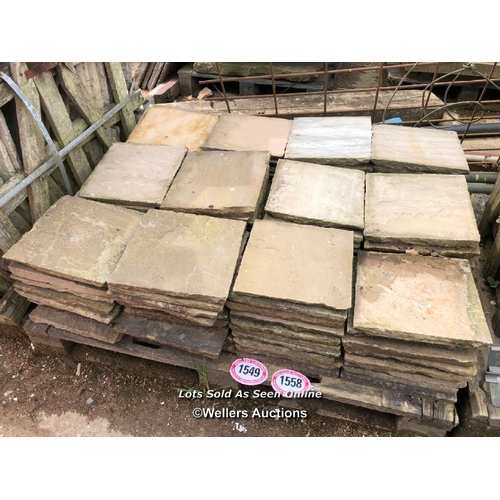 734 - X50 stone flags, all approx. 1ft x 1ft (example shown in photograph)