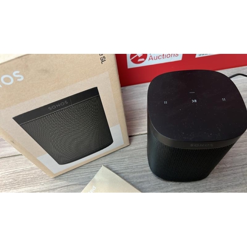 8505 - SONOS ONE SL SPEAKER - BLACK / MINIMAL SIGNS OF USE / POWERS UP / NOT FULLY TESTED WITHOUT SONOS APP... 