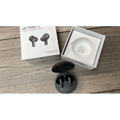 8522 - LG TONE FREE ENHANCED ACTIVE NOISE CANELLATION IN-EAR HEADPHONES / WITH BOX / UNTESTED / T2