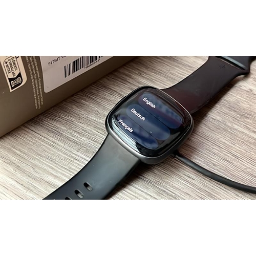 8530 - FITBIT VERSA 4 BLACK FITNESS TRACKER WATCH / MINIMAL SIGNS OF USE / POWERS UP / NOT FULLY TESTED / W... 