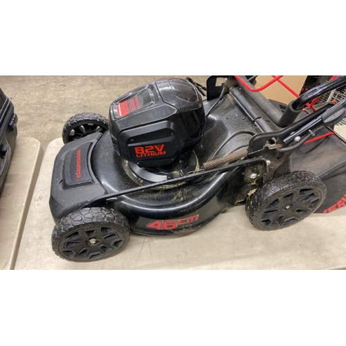 2052 - POWERWORKS 82V CORDLESS 46CM SELF PROPELLED LAWN MOWER + 82V BATTERY + CHARGER / HEAVY SIGNS OF USE ... 