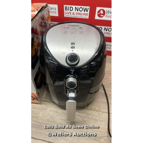 4108 - TOWER T17021 FAMILY SIZE AIR FRYER WITH RAPID AIR CIRCULATION, 60-MINUTE TIMER, 4.3L, 1500W, BLACK /... 