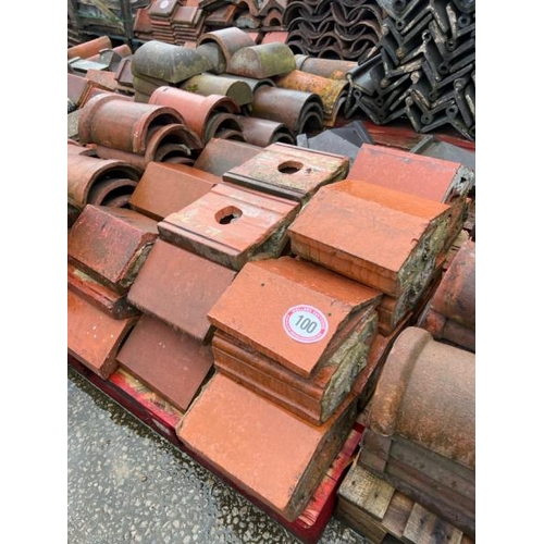 100 - Pallet of approx. x25 terracotta triangular coping, sizes and styles vary