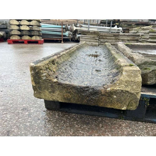 129 - Yorkstone drainage channel component, measures 15 h x 158 l x 42cm w