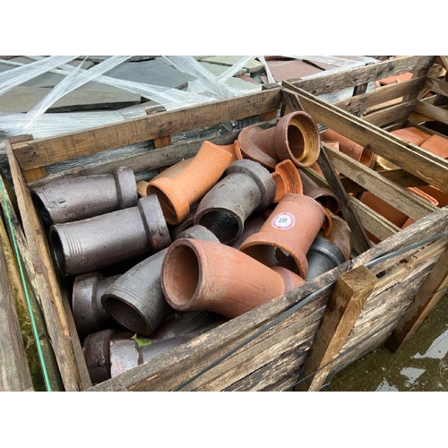 16 - A large quantity of salt glazed and terracotta pipework and components, various measurements and sty... 