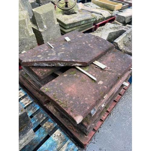 168 - X10 Pieces of red concrete coping, measures approx. 92cm l