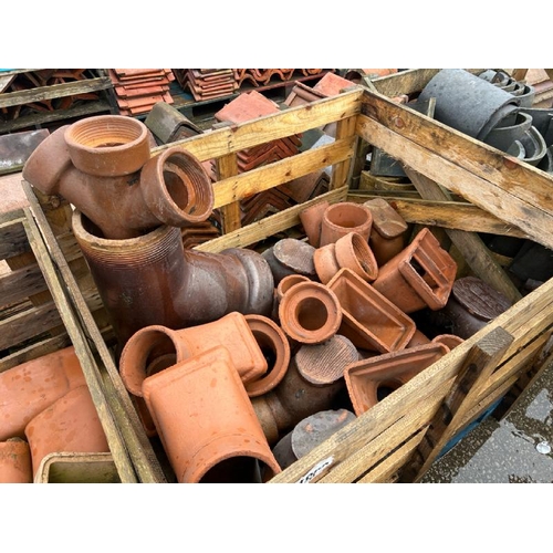 18 - Crate of approx. x20 mixed and terracotta salt glazed pipework, various measurements and styles