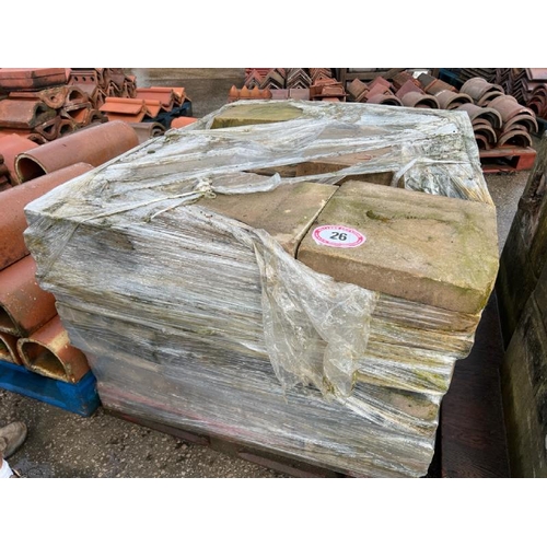 26 - Approx. 8sqm of thick rough cut stone paving, sizes of each piece vary