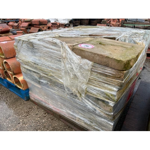 26 - Approx. 8sqm of thick rough cut stone paving, sizes of each piece vary