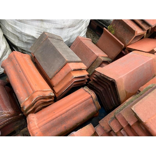 45 - Approx. x75 terracotta ridge tiles, heights, angles and styles vary