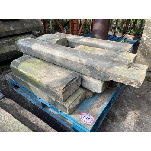 674 - x10 stone copings, largest 141cm long