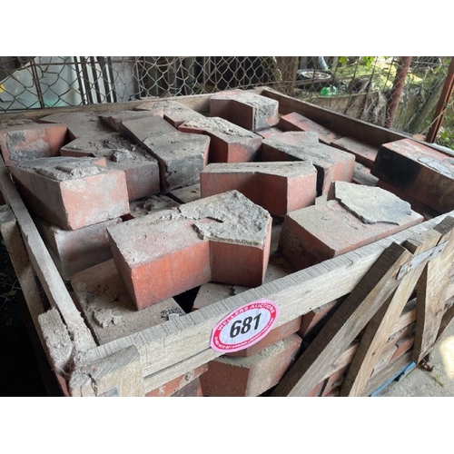 681 - Crate of approx. x100 window surround bricks, each approx. 23.5cm long