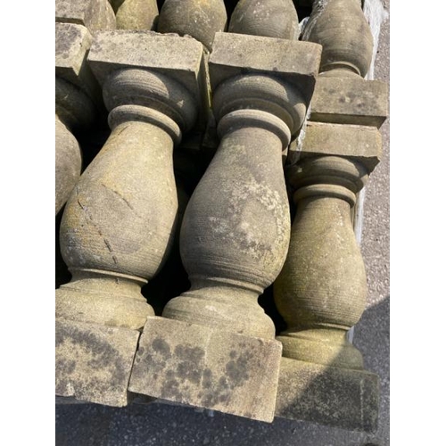 693 - Approx. x19 stone ballustrade spindles, each approx. 46cm high