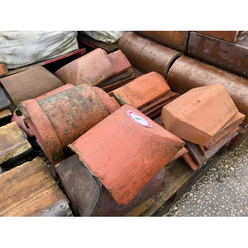 7 - Pallet of assorted roof tiles inc. half round ridge tiles etc, various sizes and styles