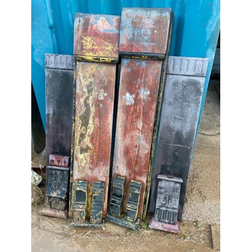 701 - x4 assorted slate fireplace supports, largest 118cm high x 24cm wide