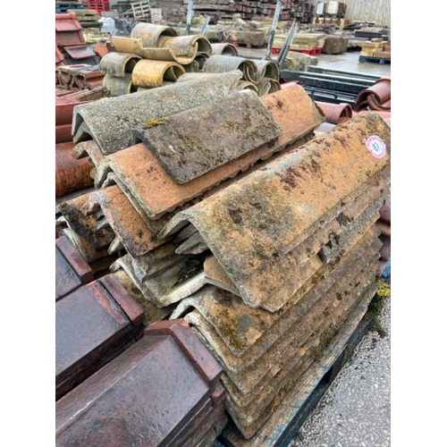 87 - Pallet of approx. x36 concrete ridge tiles. Each approx. 3ft l