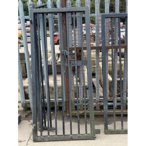 90 - A large set of galvanised park gates, measures approx. 6ft l x 4ft w, posts are damaged