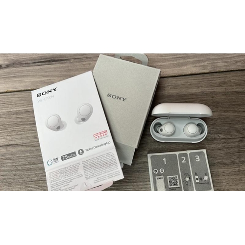 8524 - SONY WF-C700N NOISE CANCELLING IN-EAR HEADPHONES / POWERS UP, CONNECTS & PLAYS MUSIC / WITH BOX / MI... 