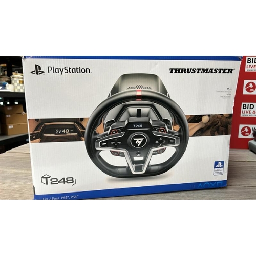 8547 - T-248 THRUSTMASTER GAMING STEERING WHEEL FOR PC, PS4 & PS5 / MINIMAL SIGNS OF USE / NOT FULLY TESTED... 