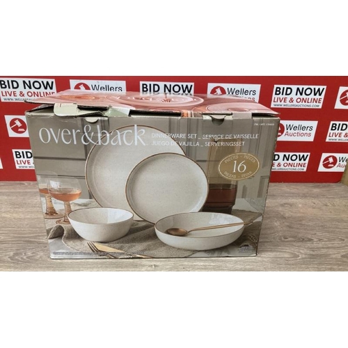 4037 - OVER & BACK STONEWARE DINNERWARE SET / NEW BUT ONE PLATE CHIPPED / SEE IMAGES / F18