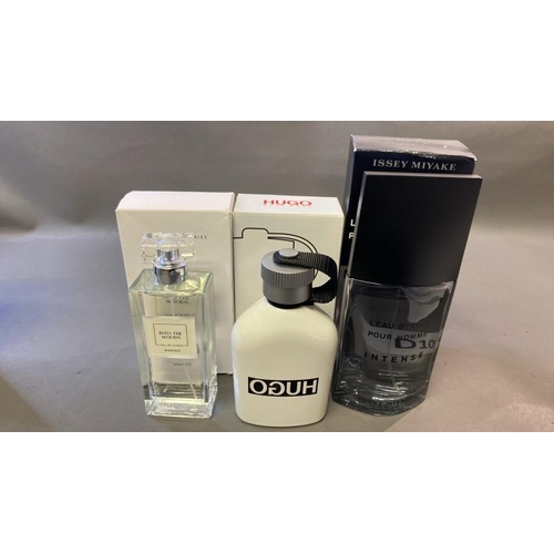 9534 - HUGO BOSS 125ML + MANGO INTO THE WOOD 100ML +ISSEY MIYAKE EAU TOILETTE 125ML PARTIALLY USED