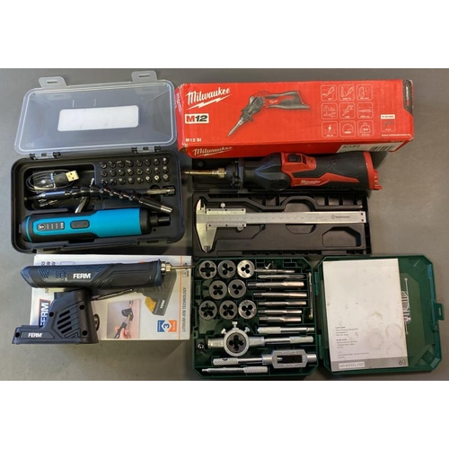 9544 - 5 TOOLS INCL. PARKSIDE SET + MILWAUKEE CORDLESS SOLDERING + FERM CORDLESS SOLDERING IRON + MAGNUSSON... 