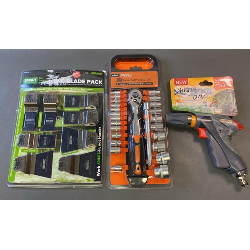 9545 - 3 TOOLS INCL. JET SPRAY PRO + SMART MULTI CUTTER SET+ PRO SOCKET SET 25 PIECE / BRAND NEW