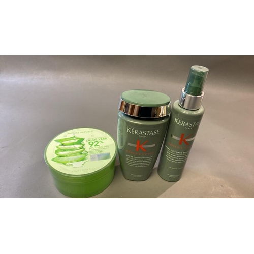 9561 - KERASTASE SHAMPOOING BOOSTER + KERASTASE SPRAY BOOSTER + NATURE REPUBLIC ALOE VERA GEL  300ML - PRE ... 