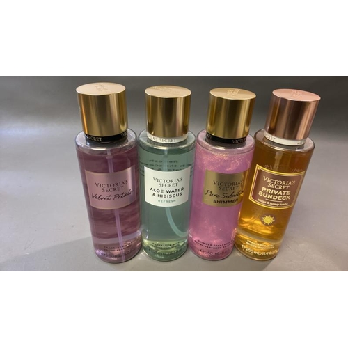 9566 - 4 VICTORIA'S SECRET FRAGRANCE 250ML - PURE SEDUCTION SHIMMER + VELVET PETALS + ALOE WATER & HIBISCUS... 